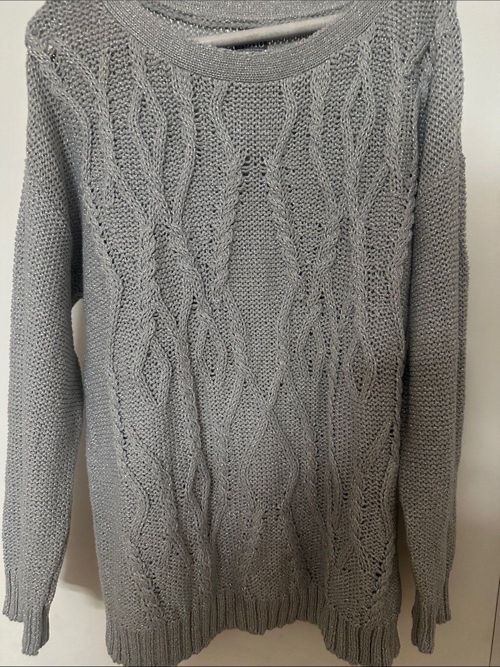 Women’s Grey Cable Knit Sweater